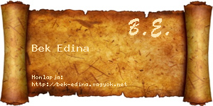 Bek Edina névjegykártya